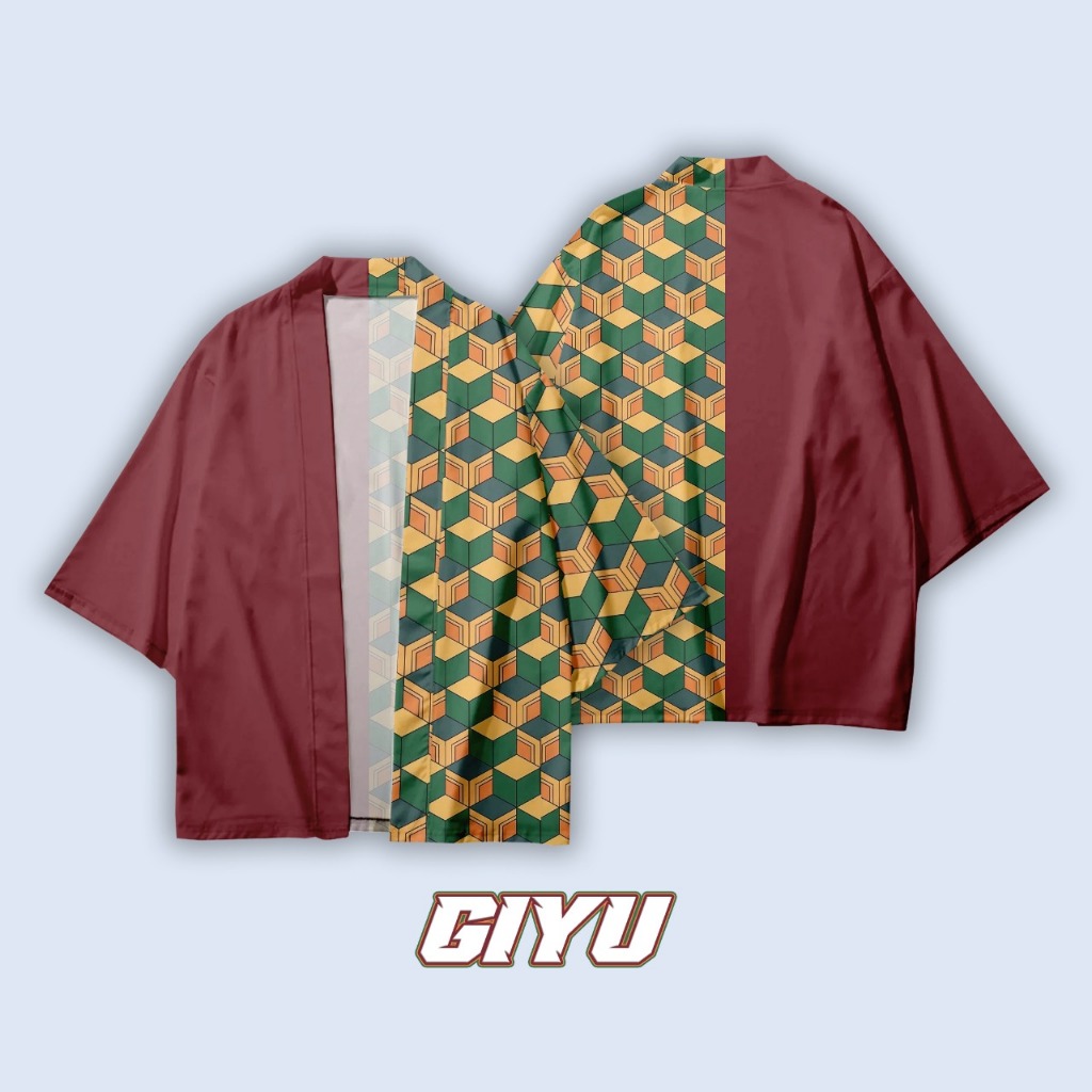 Haori Kimono Outer Outwear Casual  FullPrint Anime Kimetsu No Yaiba Tomioka Giyu