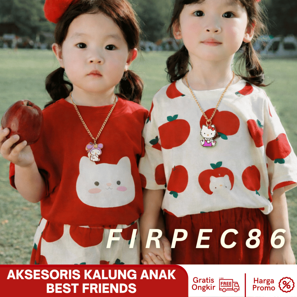 Kalung Anak Best Friends 2 Pcs Motif Lucu | Kalung Sahabat Anak Perempuan Lucu