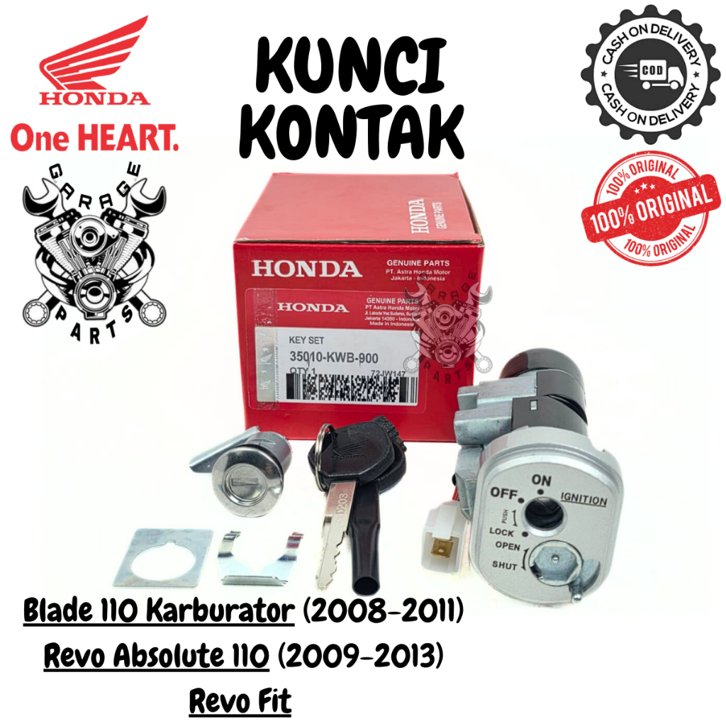 Kunci Kontak Set Absolute Revo 110 Blade 110 Honda KWB Keyset  Kunci Motor Konci Kontak Ori AHM