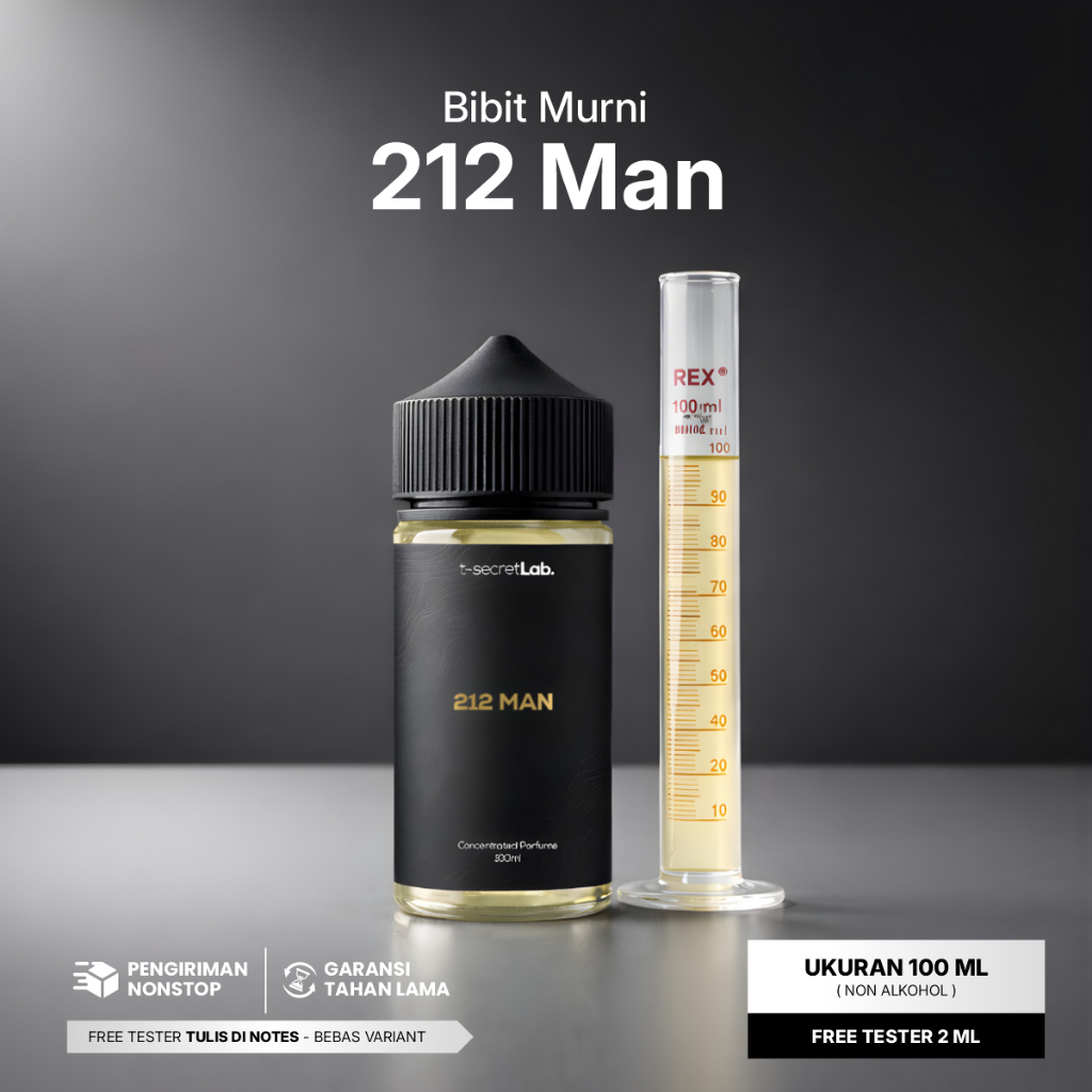 212 Man - Bibit Parfum Murni Non Alkohol Wangi Tahan Lama Aroma Fresh Fruity Spicy
