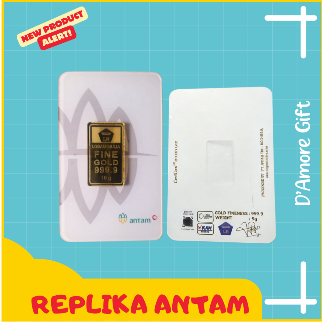 Hiasan Kartu LM ANTAM Souvenir, Replika Logam Antam / Dekorasi Mahar Sudah Termasuk Replika Emas