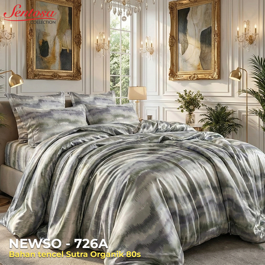 Sprei Set Bed Cover Anti Luntur Sutra Organic Bamboo/Tencel Bisa Custom Ukuran