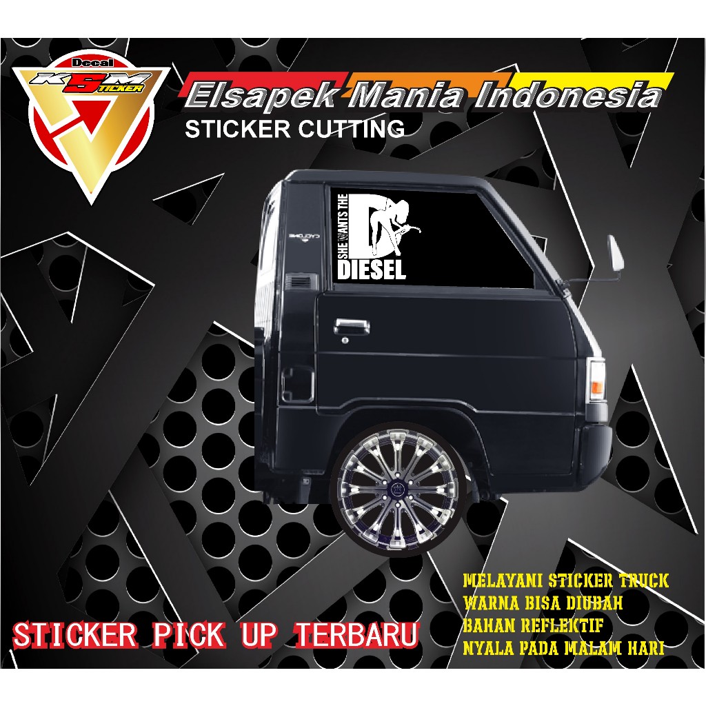 STICKER KACA MOBIL PICKUP/BAHAN NYALA DALAM GELAP