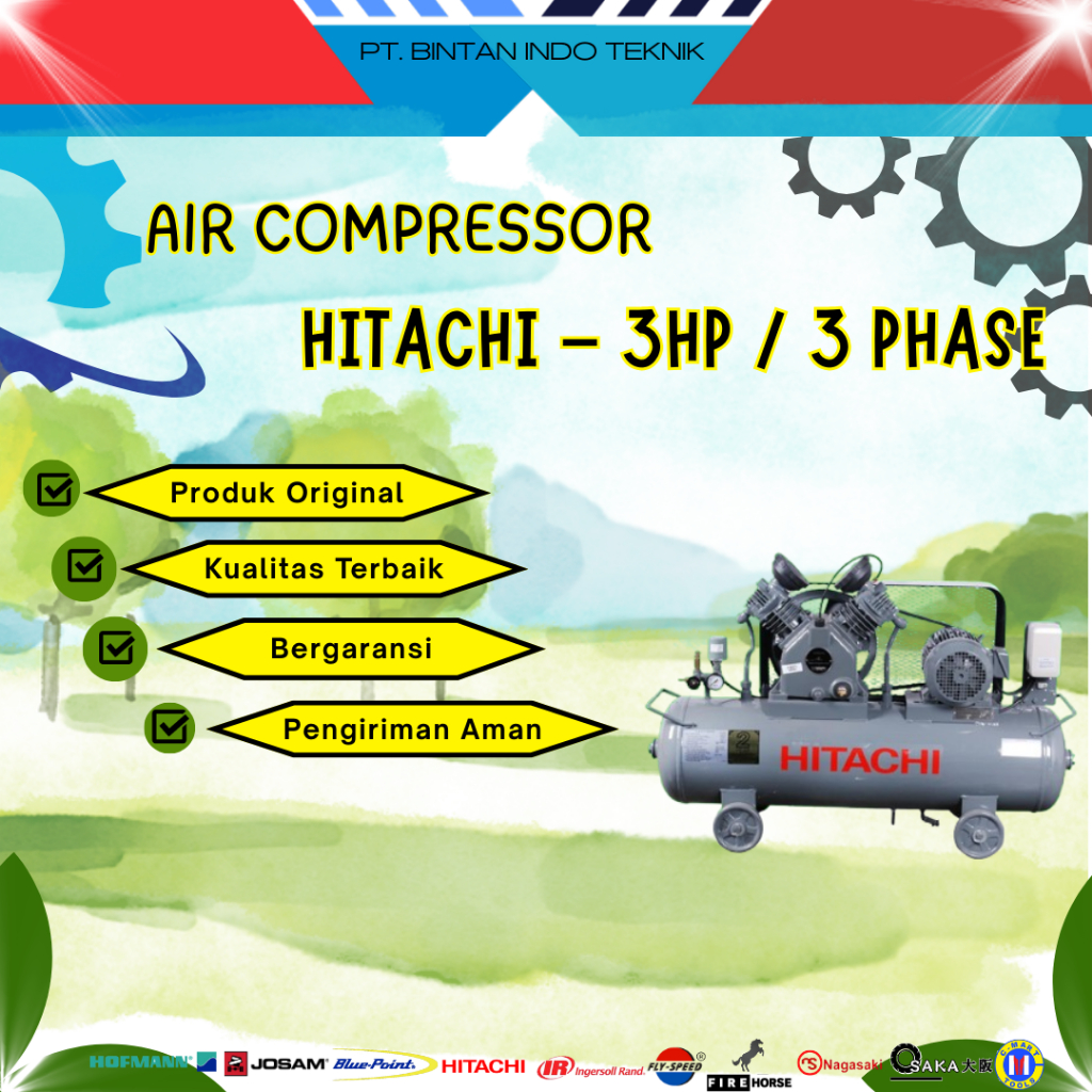 Kompresor Udara Hitachi 3HP 3Phase Air Compressor