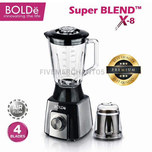 Blender Bolde Super Blend X8 1,5 Liter Blender Gelas Bolde 2 in 1 Blender Kaca Bolde X8 Blender