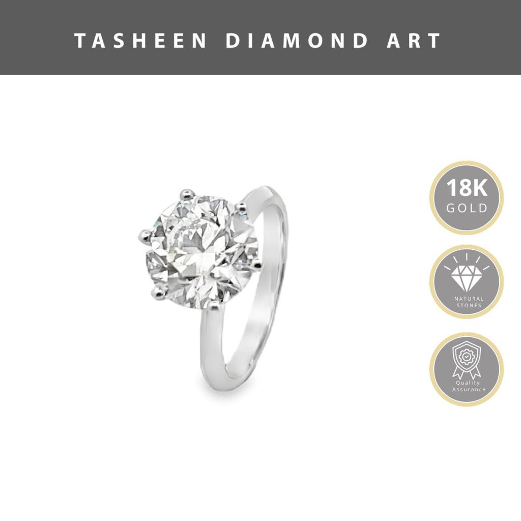 TDA Setting 6 Prong Solitaire Ring for 7 carats Rangka Cincin Emas Asli Wanita