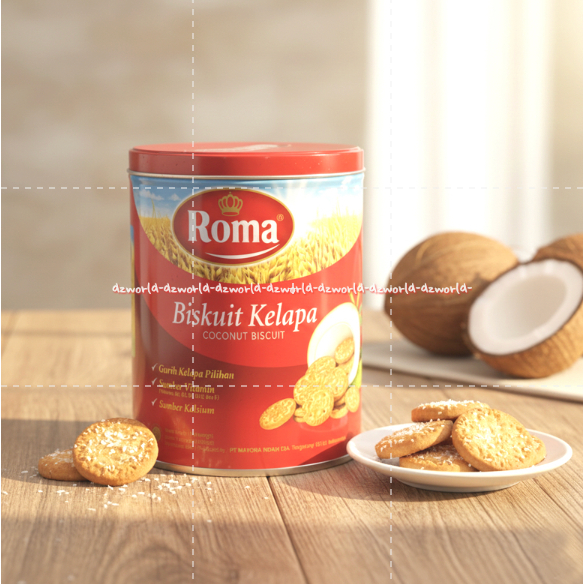 Roma Biskuit Kelapa 450gr Coconut Biscuit Biskuit Kue Roma Kelapa Roma Kaleng Romma Cookies Makanan 