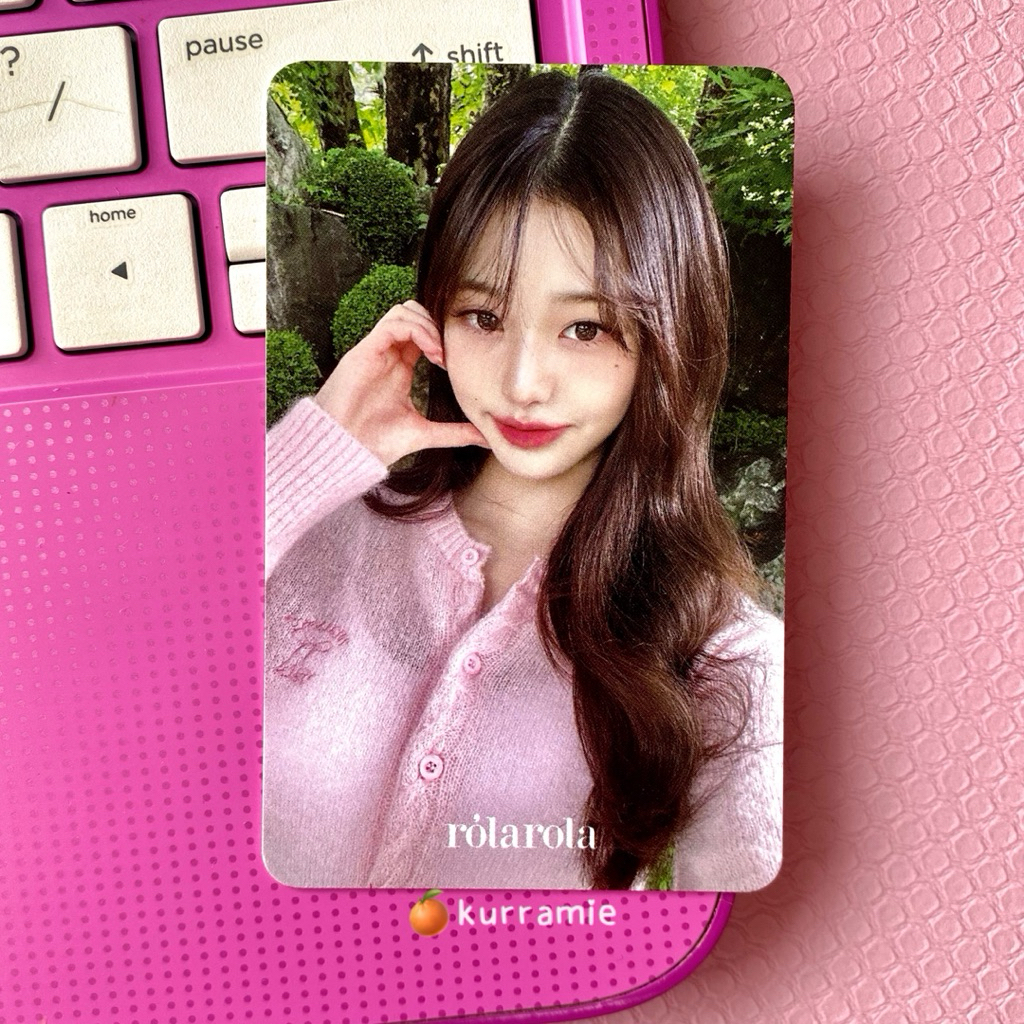 (clearance sell) wts wonyoung ive photocard x rola-rola r2 cardigan pink heartcheek official pc wony