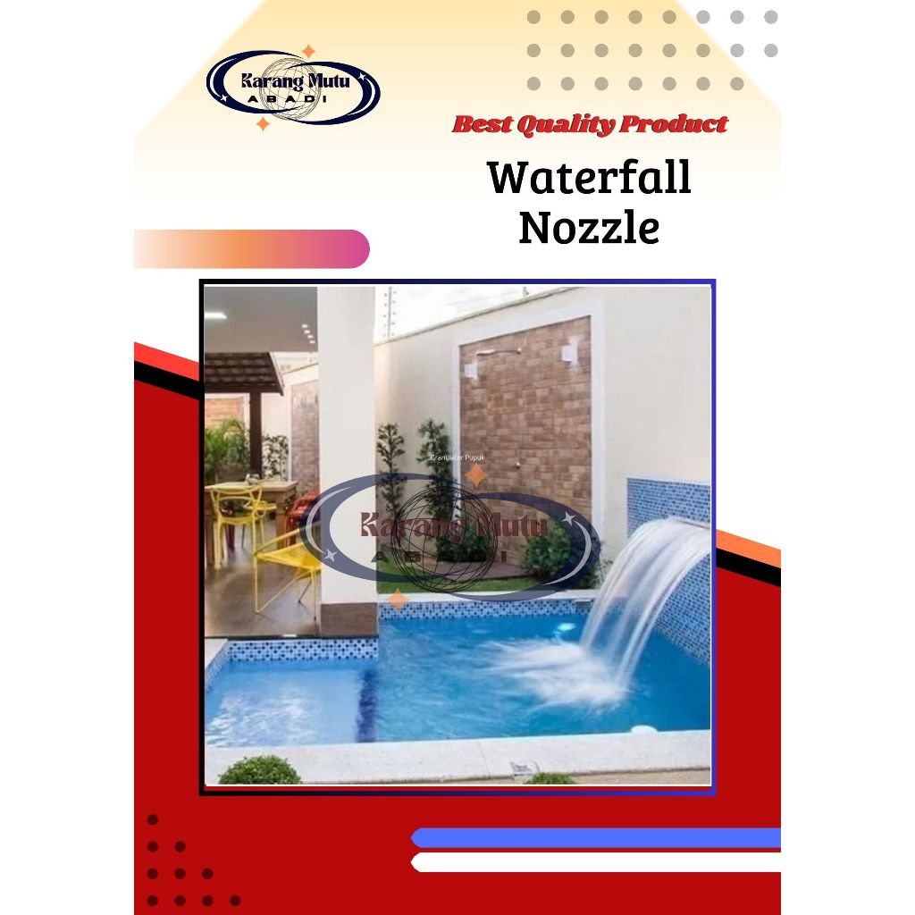 Kolam Renang Peralatan Stainless Steel Air Terjun Dinding 80 cm