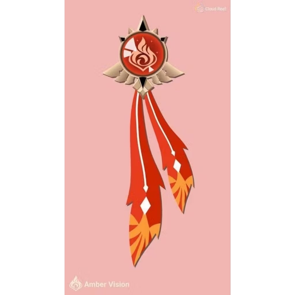 Aksesoris Rumbai Vision Amber - Aksesoris Kostum Cosplay Genshin Impact