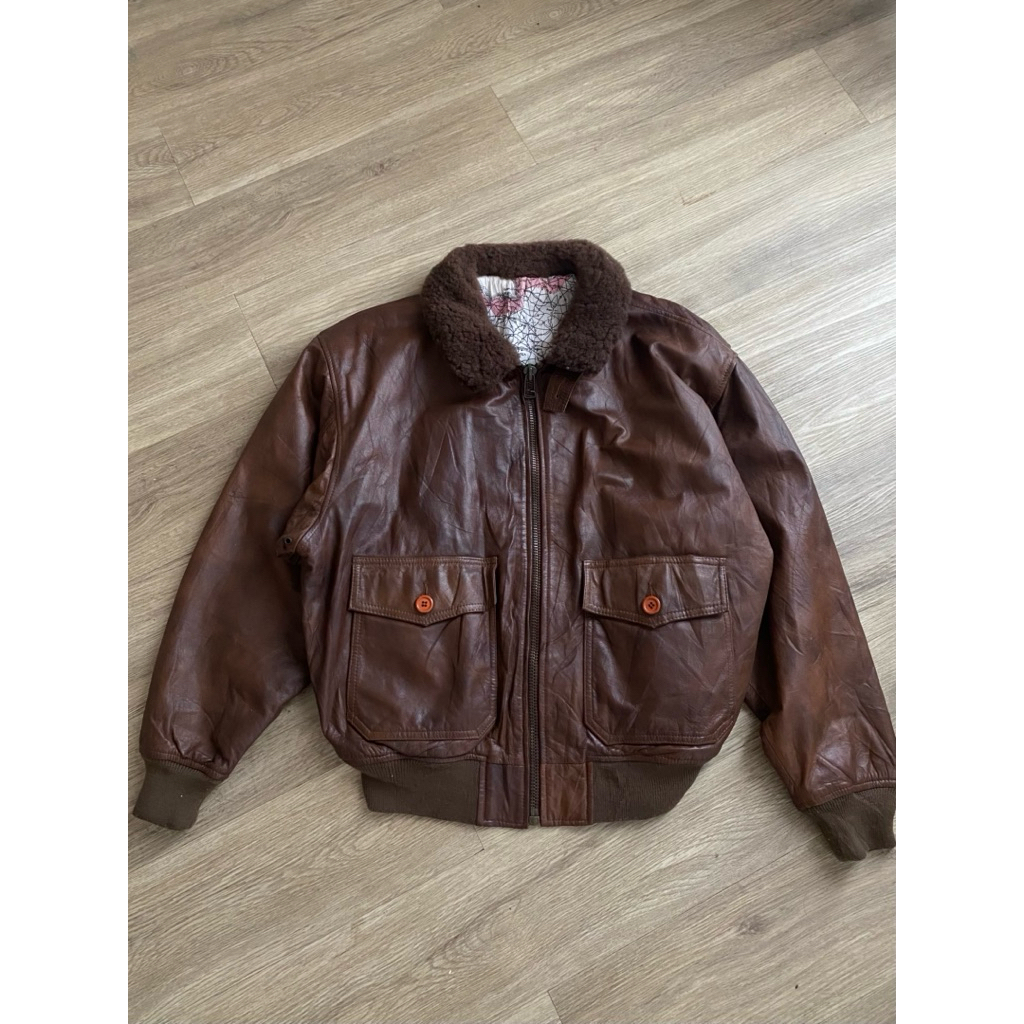 LEATHER BOMBER FLIGHT JACKET | VINTAGE | BIKER | CASUAL