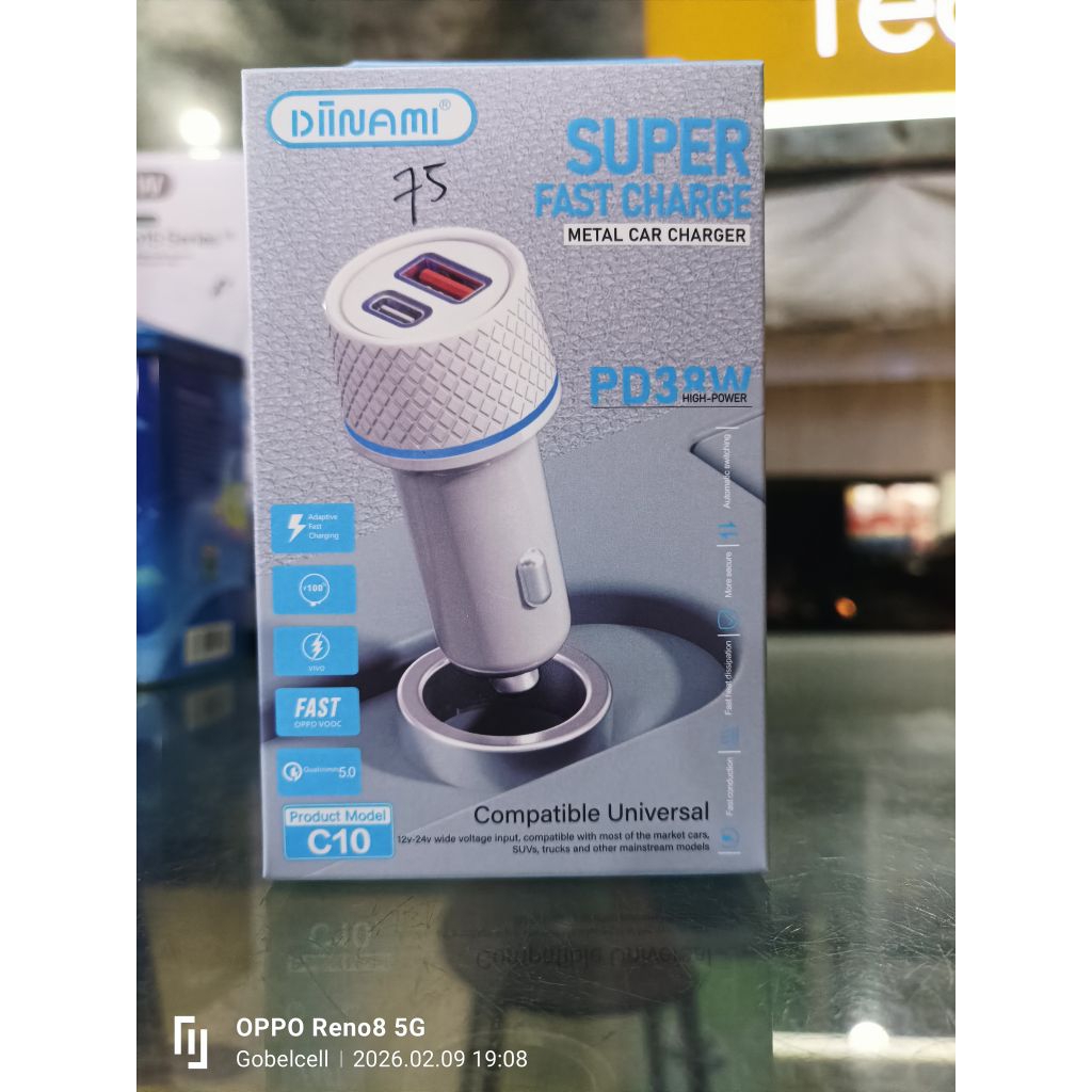 CHARGER MOBIL DIINAMI SUPER FAST CHARGER 38W