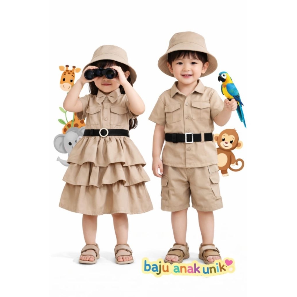 BAJUANAKUNIK / KOSTUM SAFARI / KOSTUM THE JUNGLE / KOSTUM ZOO / KOSTUM PROFESI ANAK
