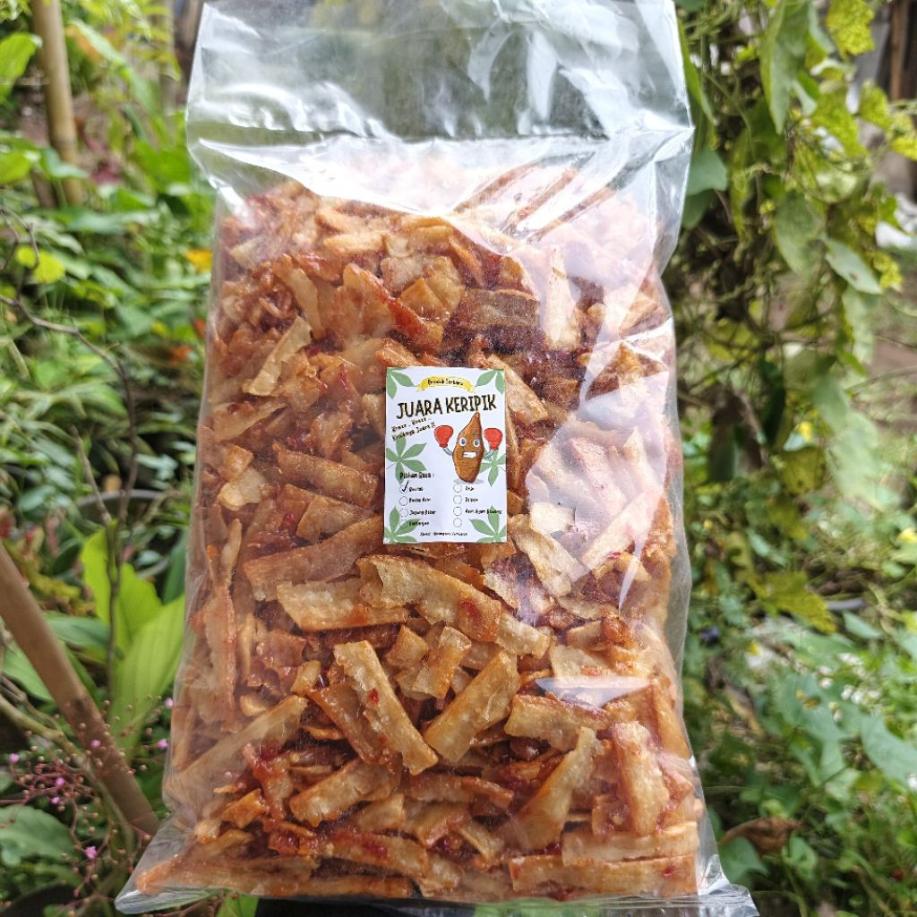 Manggleng Singkong Pedas Manis 1 Kg | Keripik Singkong Pedas Manis | Cemilan Pedas Manis