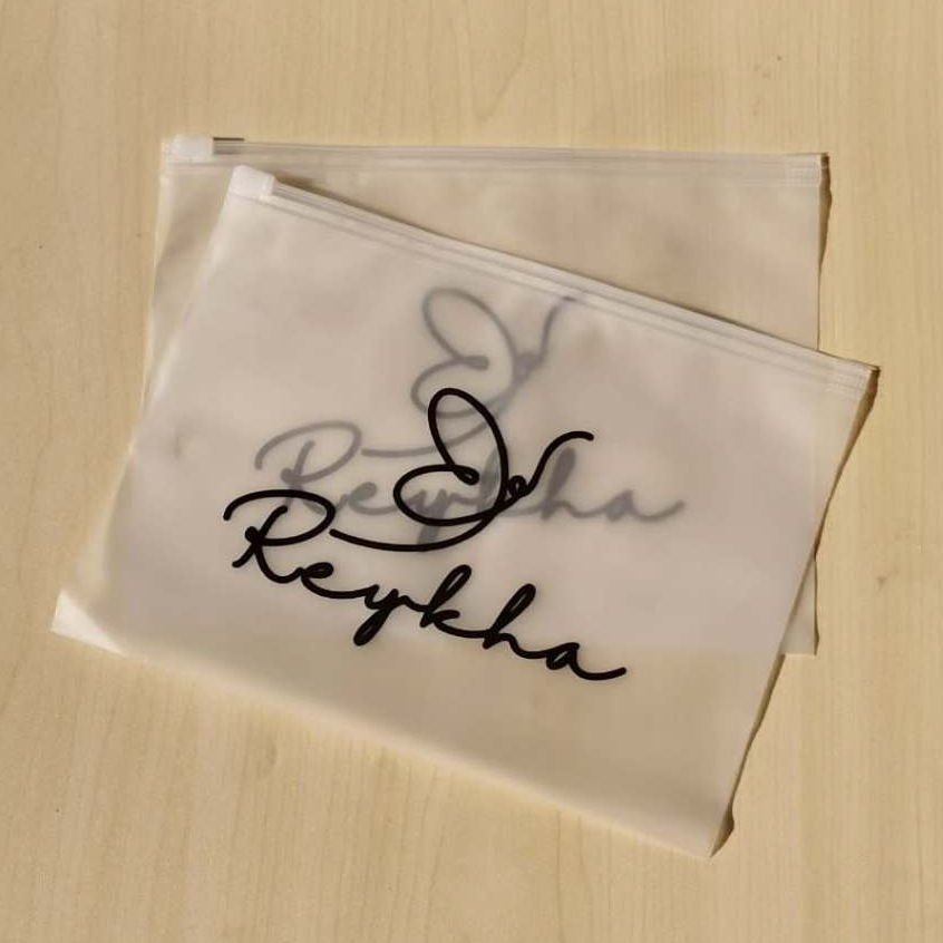 zipper lock plastik, zipper, ziplock, pouch, kemasan kerudung, sablon custom