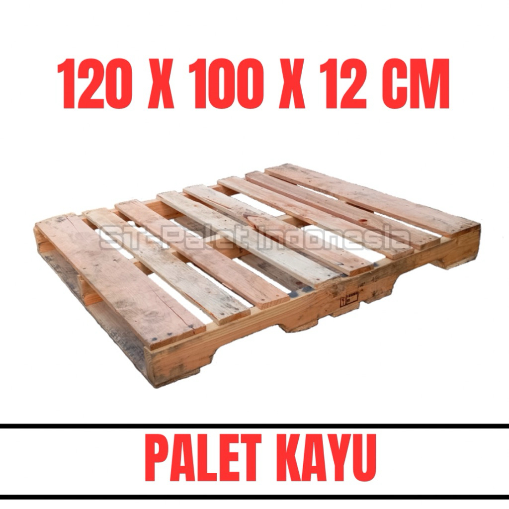 Palet Kayu Bekas 120x100x12 cm | Pallet Kayu Industri Gudang
