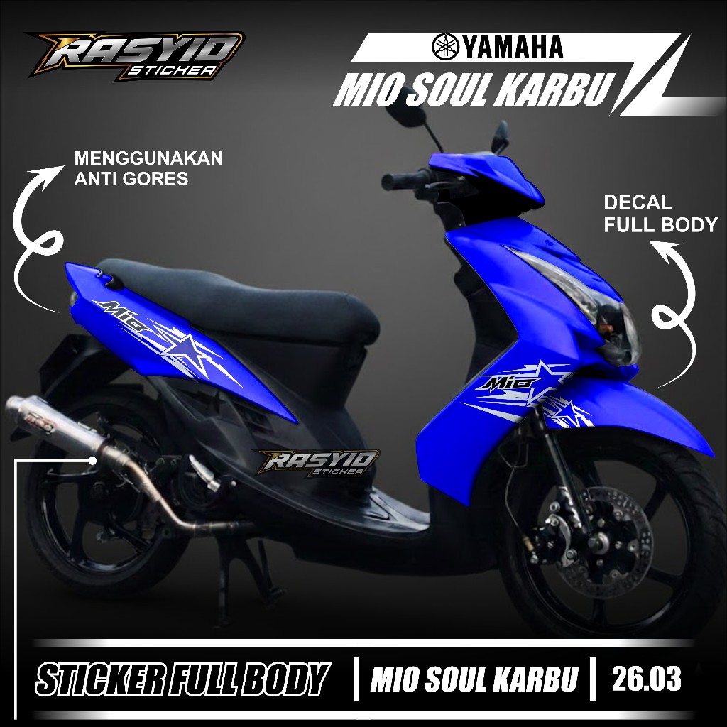 Terbaru Sticker Decal Full Body Motor Yamaha Mio Soul Karbu Tahun 2007 2008 2009 2010 2011 2012 Stic