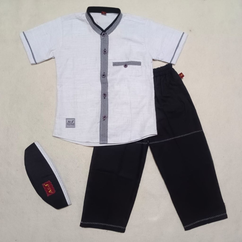 baju Koko anak A&J jemsu polos lengan pendek