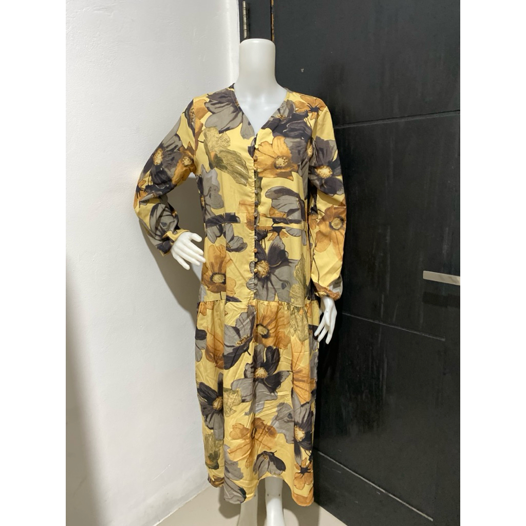 KOLPRI - Mididress midi tunik motif bunga