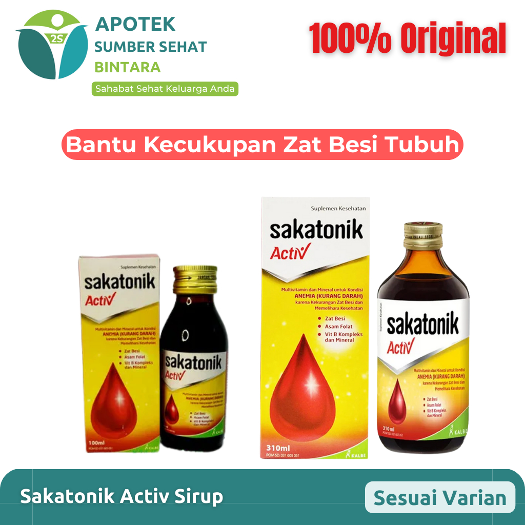 Sakatonik Activ Sirup – Vitamin Zat Besi Anak dan Dewasa