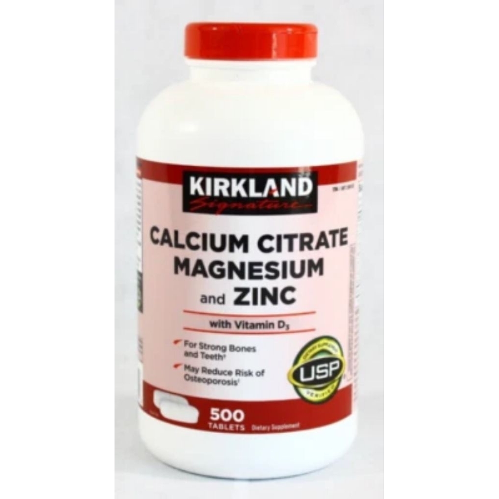 KS CALCIUM 600MG DENGAN Vitamin D3 500Tabs - KIRKLAND CALCIUM CITRATE MAGNESIUM ZINC- CITRACAL CALCI