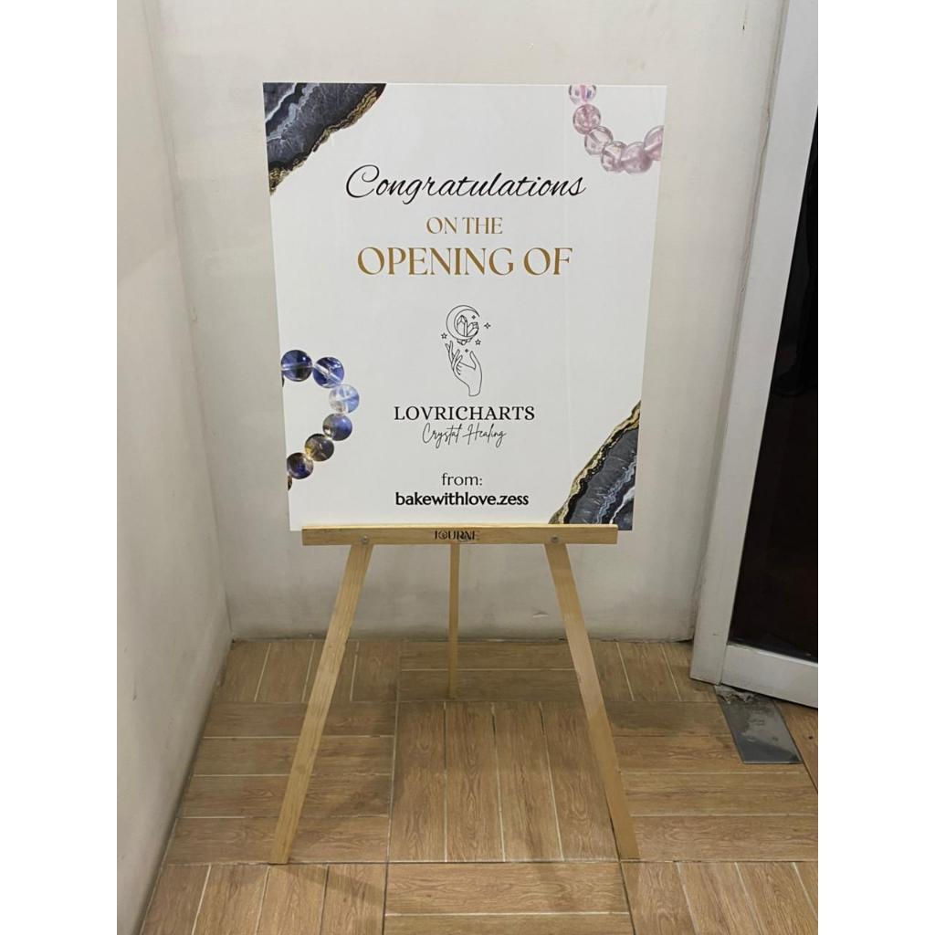 Akrilik Papan Ucapan Custom | Standing Sign Board Akrilik Custom – Bebas Desain