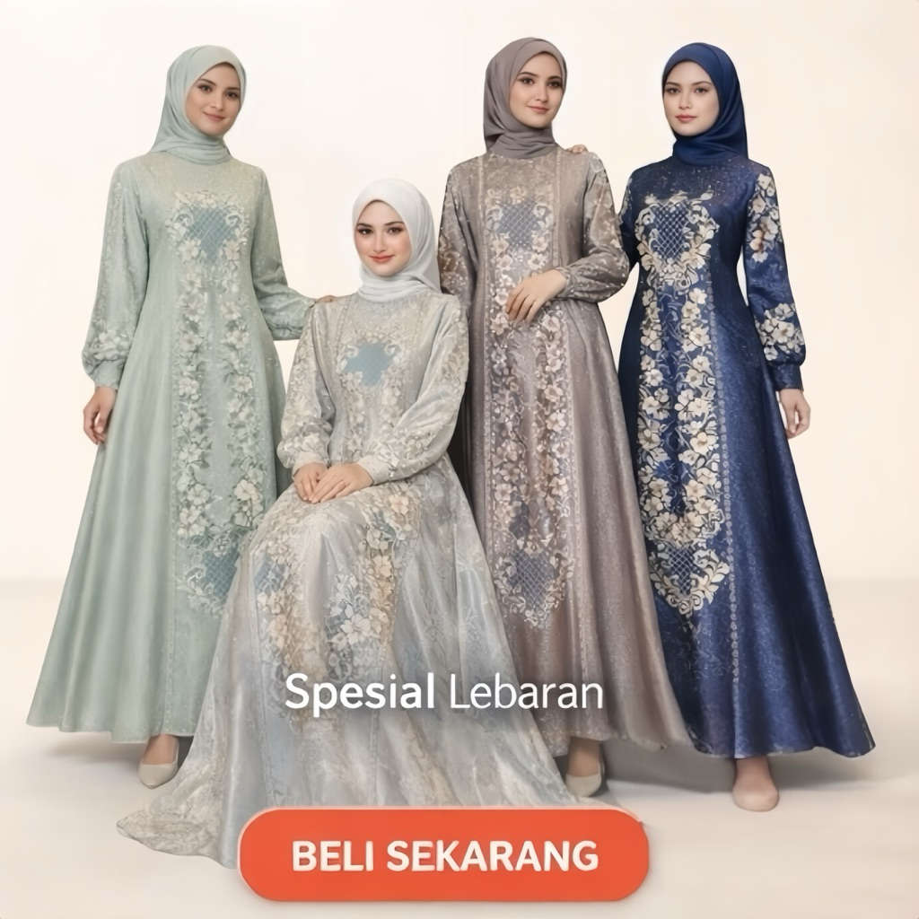 Gamis Syari Muslimah Lebaran Terbaru | Dress Wanita Remaja Dewasa | Adem, Longgar & Elegan