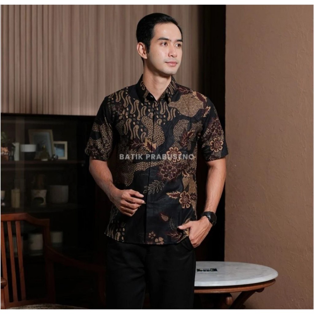 Batik Prabuseno - Arkatama Batik Pria Lengan Pendek Batik Pria Katun Preium Batik Pria Kantor Keren