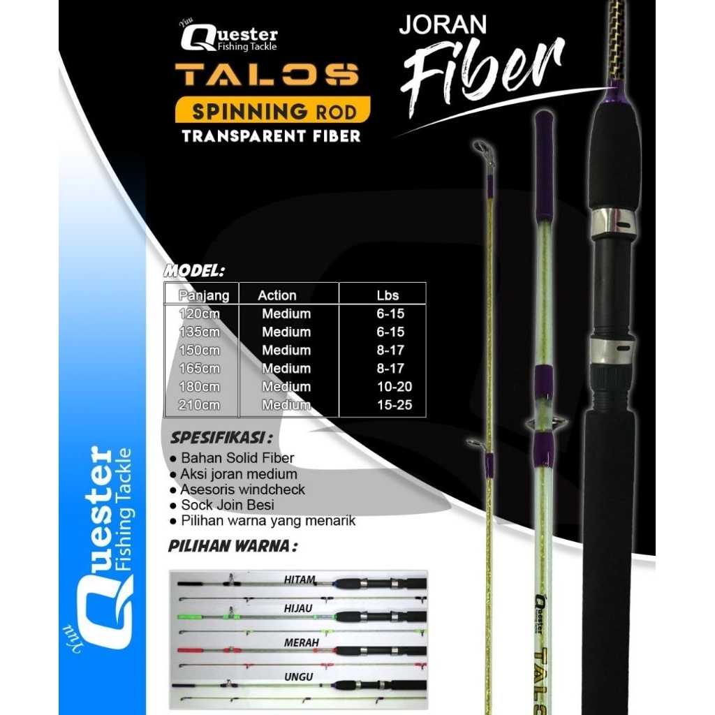 JORAN FIBER QUESTER TALOS 165 180 210 /JORAN FIBER SOLID BENING TRANSPARANT