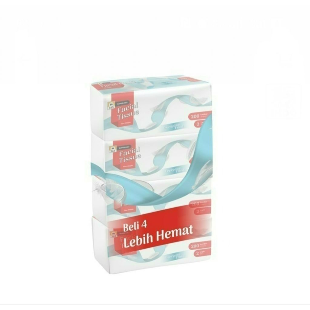 365 superindo facial tissue tisu wajah 4x200 lembar 2 lapis