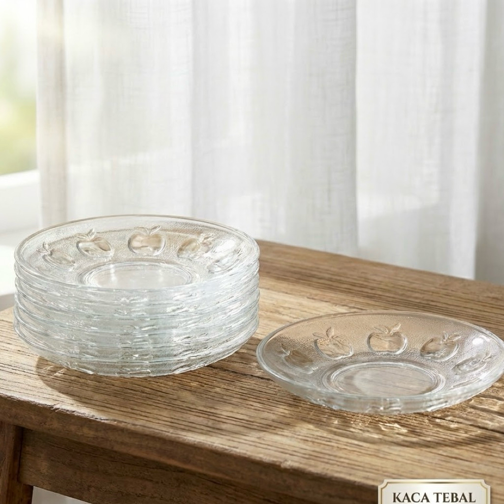 Souvenir Pernikahan Lepek Apel Kaca Piring Kecil Bening Tatakan Gelas Tamu Mewah