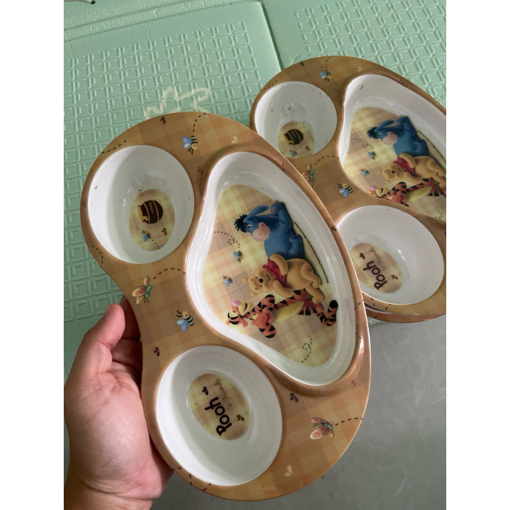 NEW Piring Makan Melamine Sekat Anak Disney Winnie The Pooh Golden Dragon PC0710