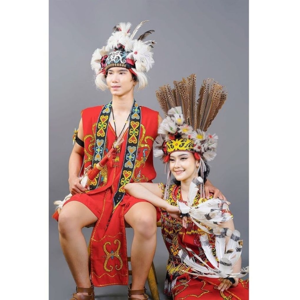 SEPASANG BAJU ADAT DAYAK KENYAH PREMIUM // BAJU ADAT DAYAK TRADISIONAL