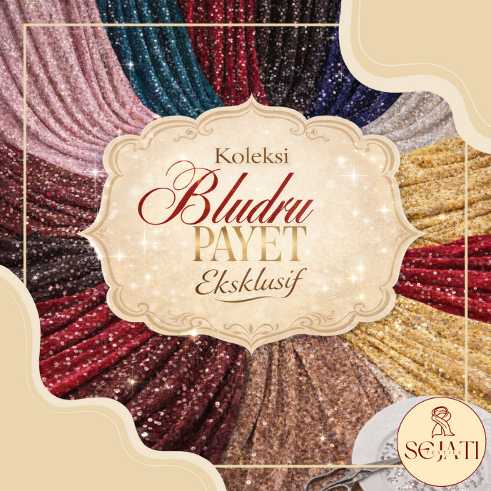 TERMURAH‼️Kain Bludru Sequin/Payet/Spangle PREMIUM Velvet Bludru Stretch Meteran Eceran Murah Harga 