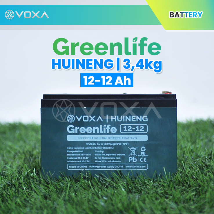 Xingfu Greenlife Baterai Sepeda Listrik 3.45Kg Satuan Aki 12V 12Ah Xingfu Battery