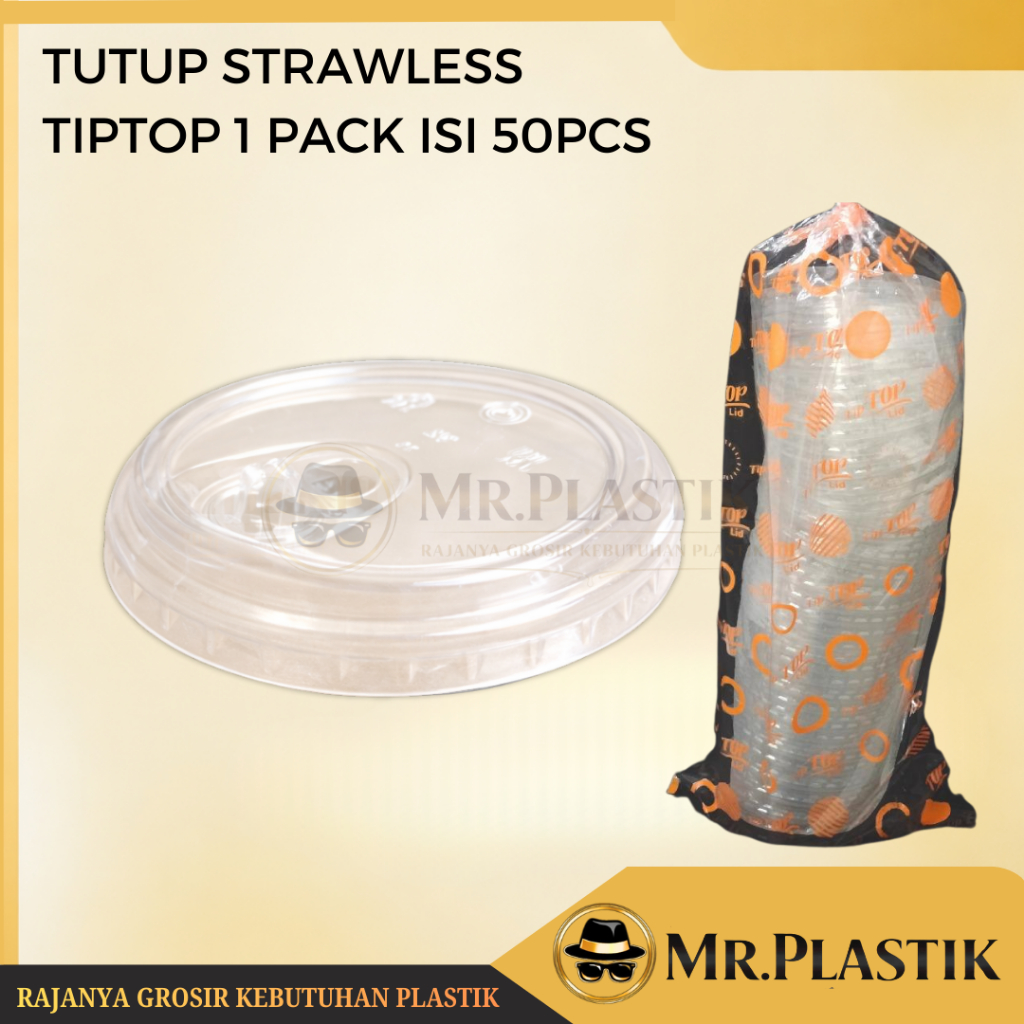 Strawless Lid / Lid Strawless Gelas Plastik 9,5cm / Tutup Cup Anti Tumpah
