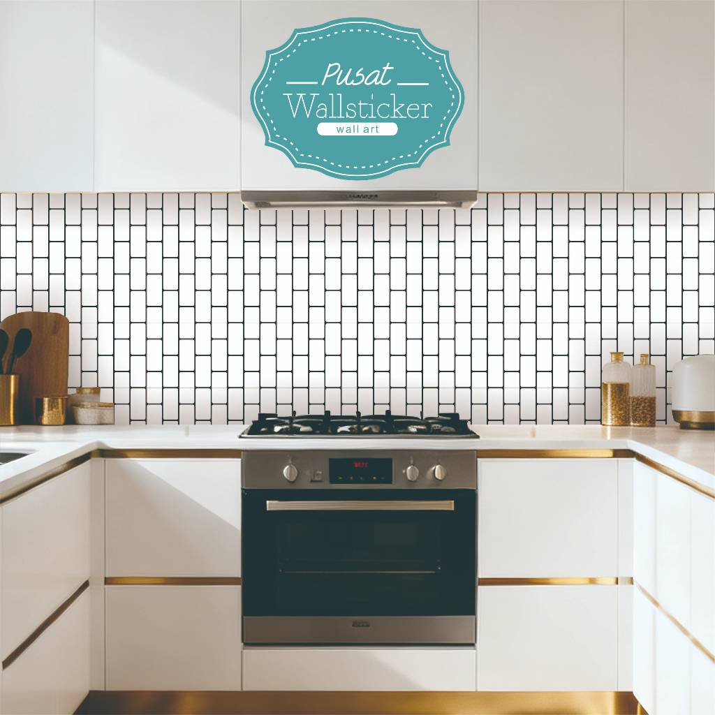 Stiker Dinding Dapur Motif Bata | Stiker Backsplash Dapur Anti Air, Wall Sticker Backsplash Dapur Te