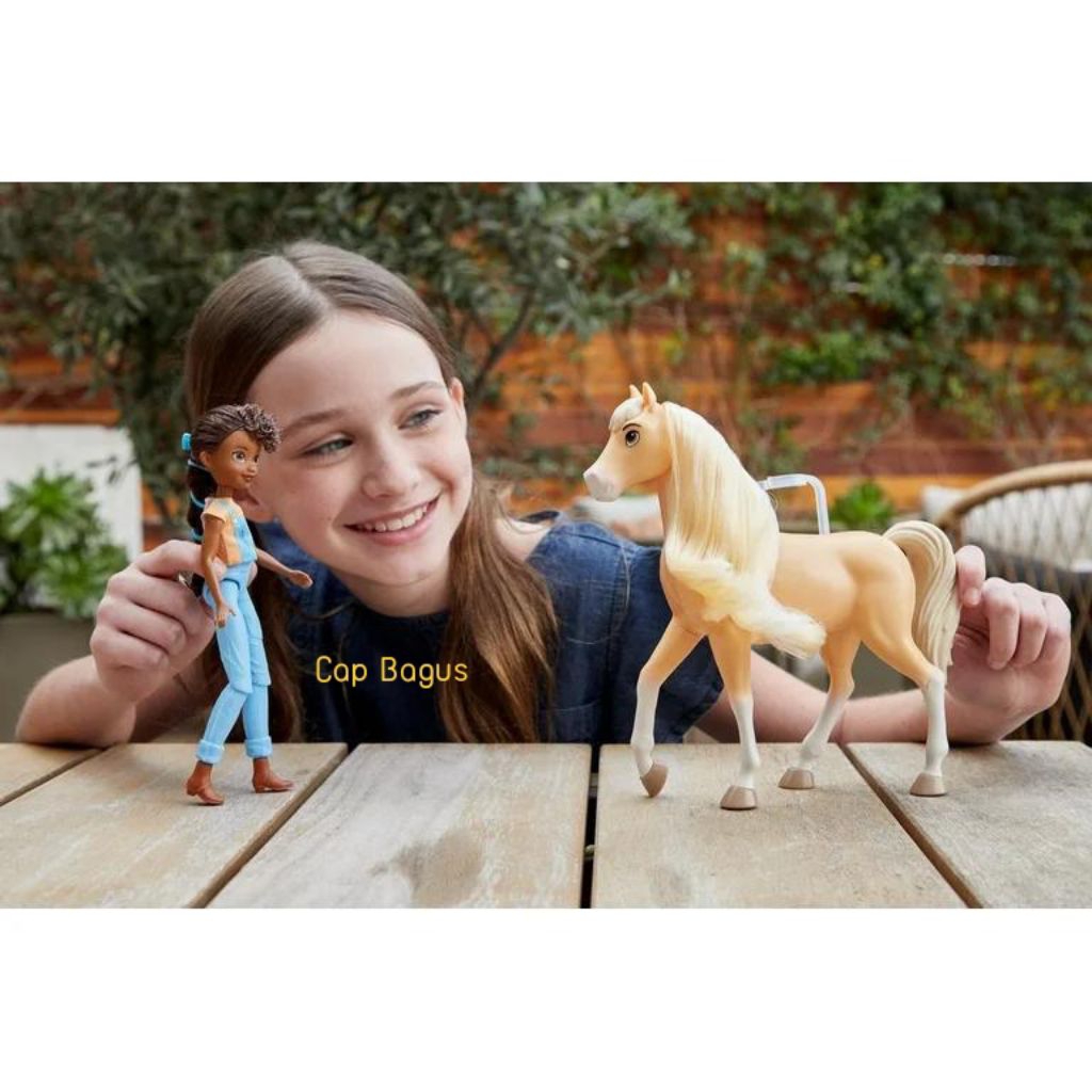 Mattel Dreamworks Untamed Spirit Yellow Horse Pru Chica Linda Doll Teenage Size Barbie Boneka Origin