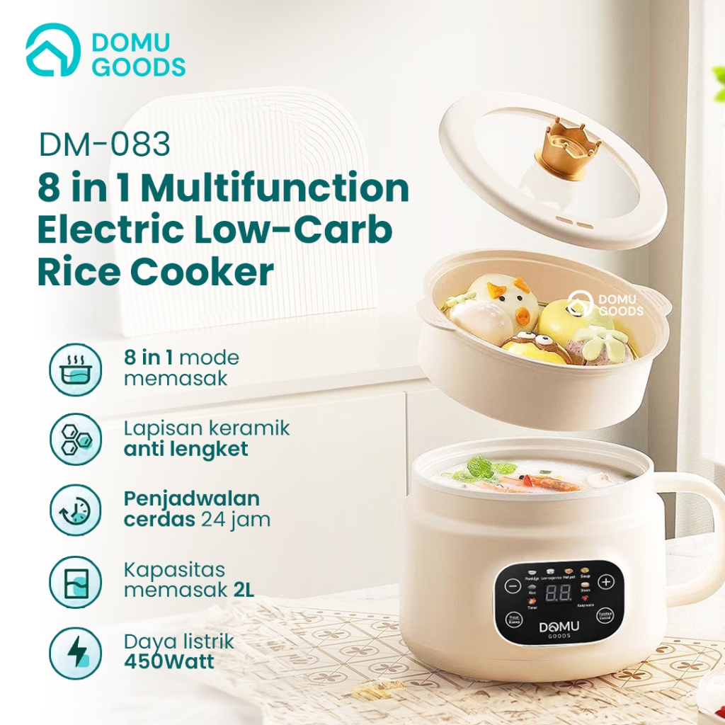 DOMU 8in1 Multifunction Electric Low-Carb Rice Cooker / rice cooker mini / rice cooker multifungsi /