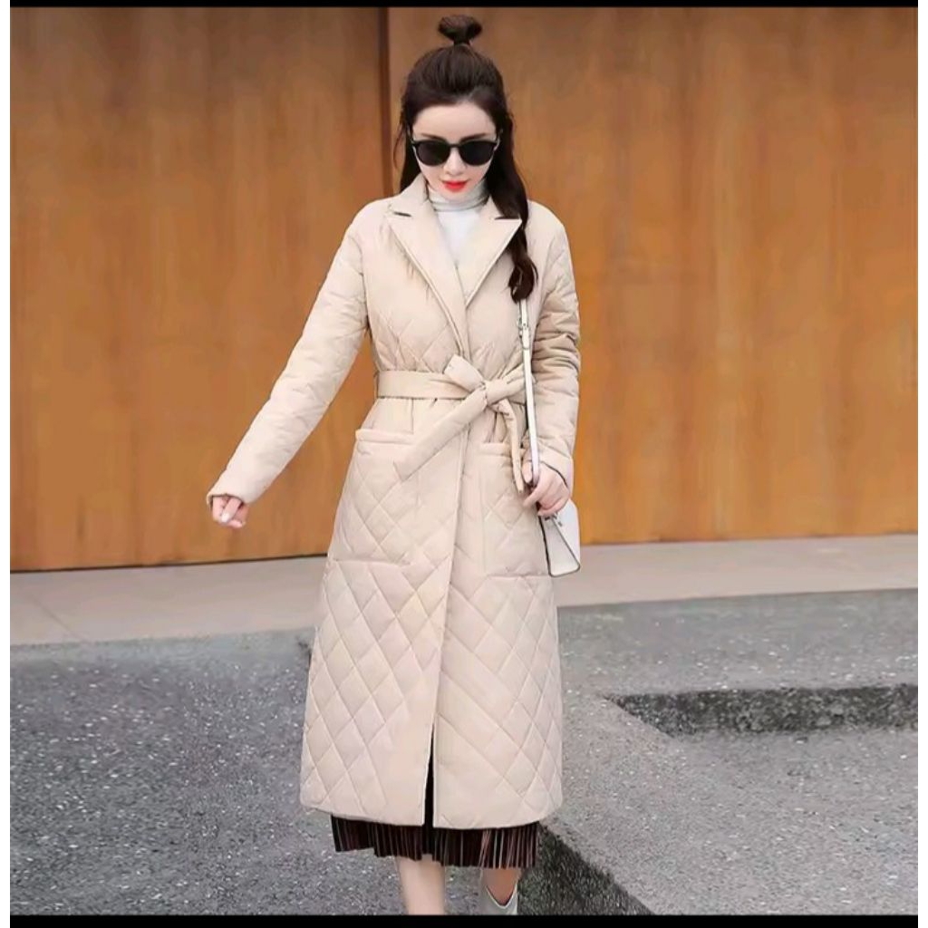 JAKET JUBAH PANJANG WANITA MUSIM DINGIN/JAKET RAMPING WANITA KOREA