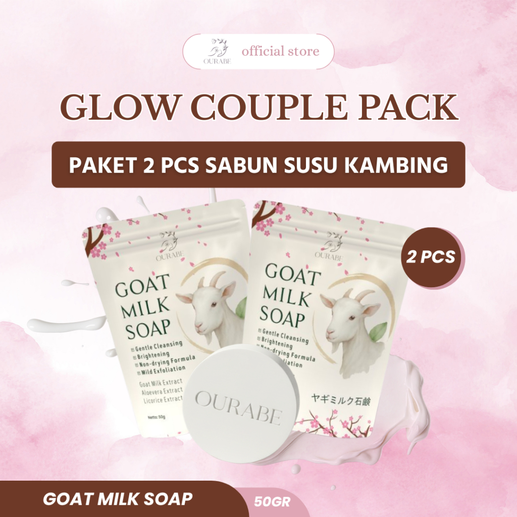 Ourabe Goat Milk Soap (PAKET 2 PCS) - Sabun Susu Kambing Brightening & Gentle Cleansing Formula Jepa