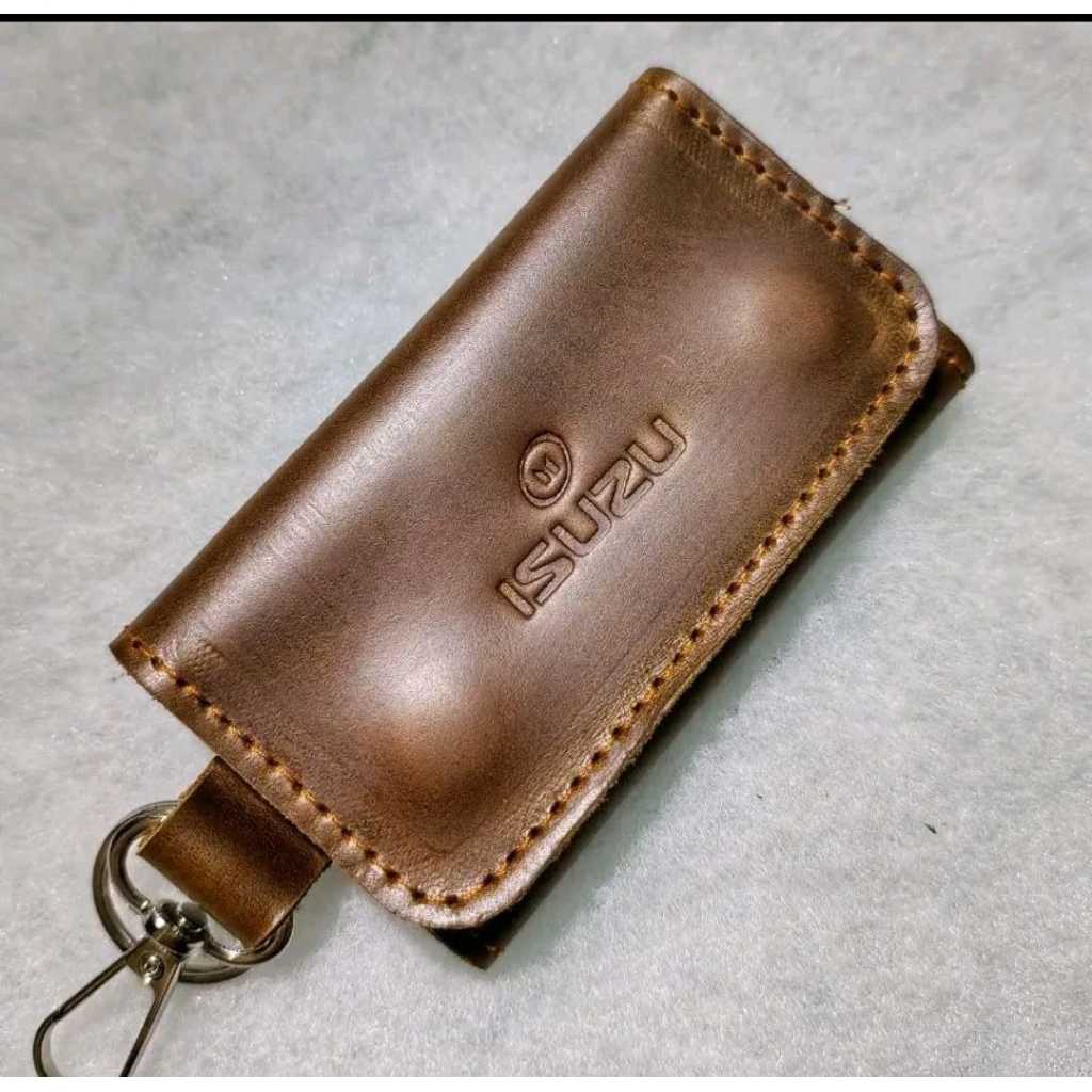 gantungan kunci mobil ISUZU kulit asli dompet stnk mobil isuzu