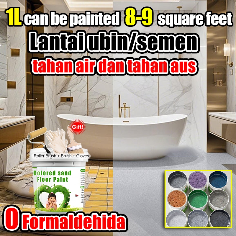 cat lantai semen cat lantai 1L 2L 3L marmer cat lantai 10 dalam 1 cat lantai kamar mandi Cat Lantai 