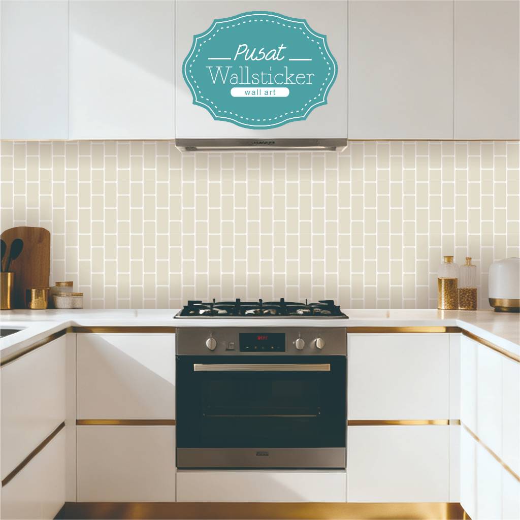 Stiker Dinding Dapur Motif Bata warna BUMI estetik | Stiker Backsplash Dapur Anti Air, Wall Sticker 