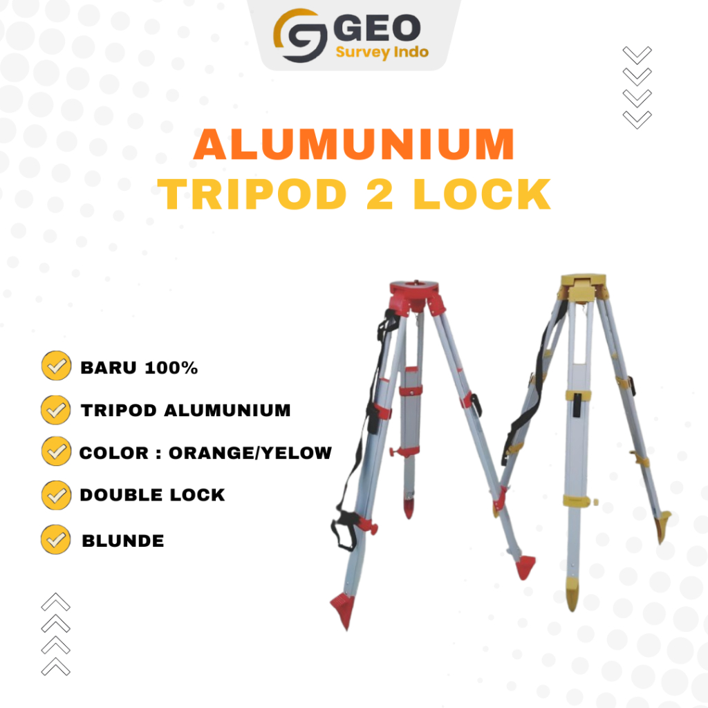 Tripod Alumunium Statif Survey Double Lock - New Product