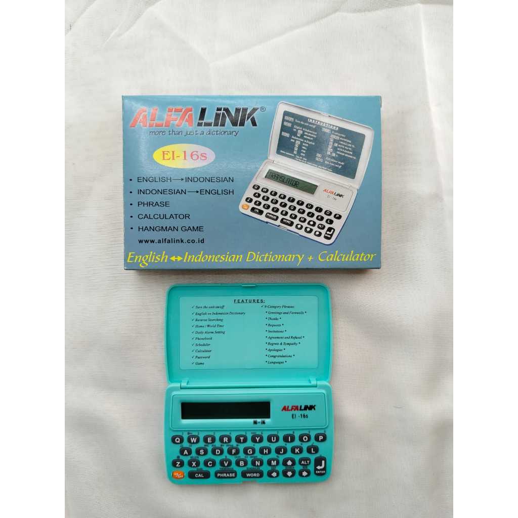 Kamus Alfalink EI-16S EI-215 Dictionary Alfalink EI-16S, EI-215 Calculator English to Indonesia