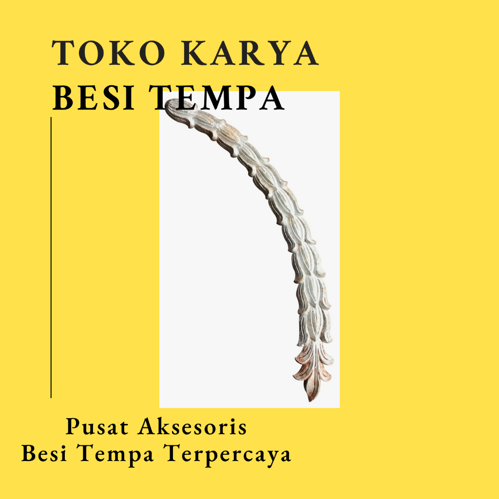 Ornamen Pagar Besi Daun Leaf 1017 - 1 Sisi / Aksesoris Pagar Besi dan Tralis / Aksesoris Besi Tempa 