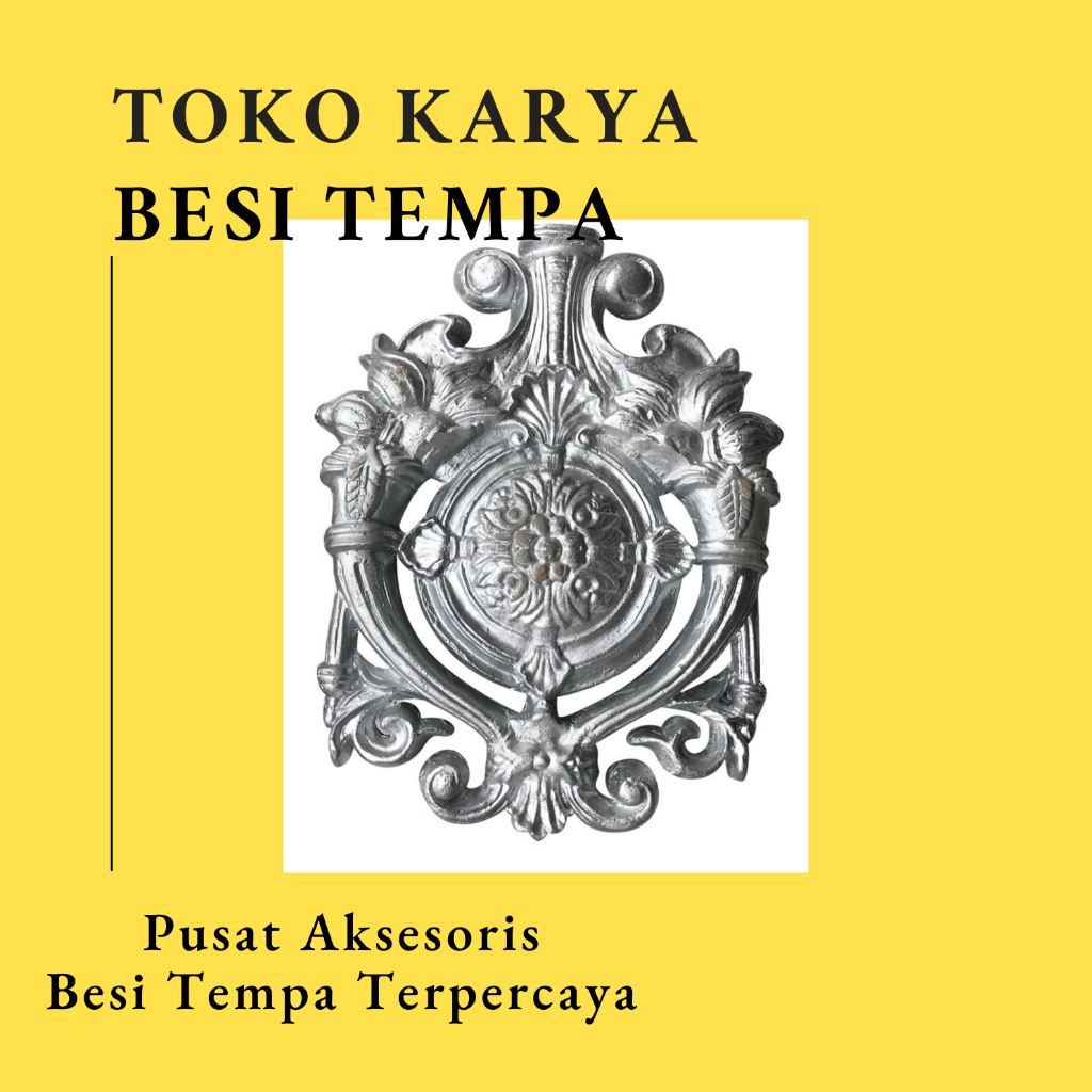 Ornamen Pagar Besi OR-17 Kecil - 1 Sisi / Aksesoris Pagar Besi dan Tralis / Aksesoris Besi Tempa / A