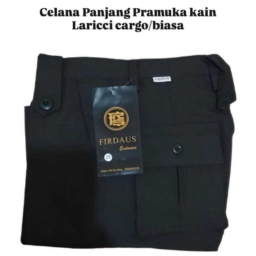 Celana Panjang SMP/SMA Pramuka Warna Coklat dan Model Cargo Bahan Premium Kain Laricci Dengan Berbag
