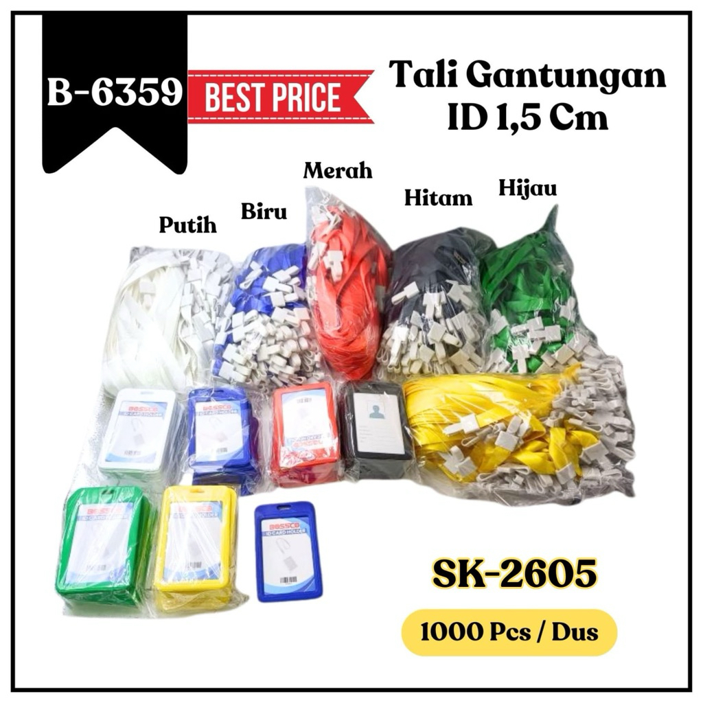 GROSIR 1Lsn(12Set) Tali idCard +Name Plate Id Card // tali seminar // Tali idCard murah